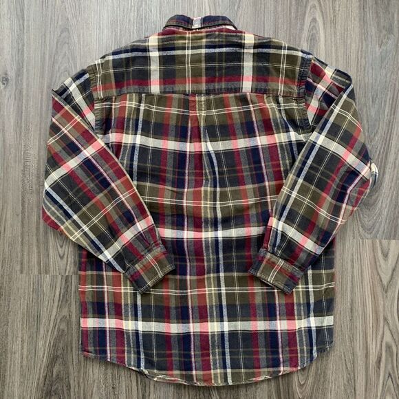 Eddie‎ Bauer Red & Blue Plaid Flannel Shirt Size small casual - Picture 4 of 7